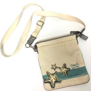 Coach beach crossbody canvas bag